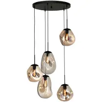Masterlight Vide hanglamp Lava 5x goud glas