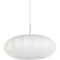 Steinhauer Staalkleurige hanglamp Sparkled Light 3808ST met wit zijden kap van 60cm