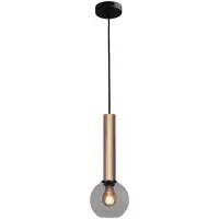 Masterlight Hanglamp Ø 15cm Bella 2 Messing goud met smoke glas