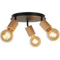Searchlight Houten plafondlamp Spinny 3-lichts