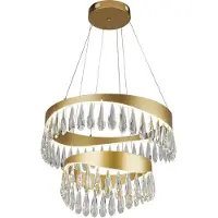 Searchlight Hanglamp Jewel 2 Rings Goud Met Kristal