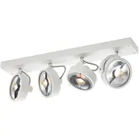 SLV KALU CW, inbouwspots voor wand- en plafondmontage, geschikt voor QPAR111 lampen, 4 stuks, wit