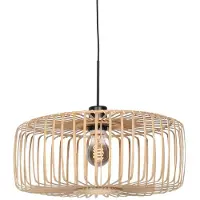 Steinhauer Hanglamp Breeza-Beach 4152ZW zwart met bamboe kap Ø50 cm