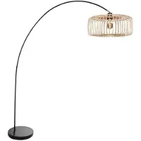 Steinhauer Booglamp Solva zwart met bamboe