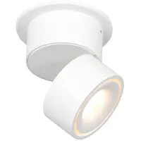 Steinhauer LED plafondspot Fez, wit, 1-lamp, metaal, zwenkbaar dimbaar, wit / opaal, Woon-/ Eetkamer, metaal, Modern, LED plafondlamp