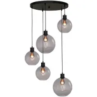 Masterlight Vide Hanglamp Lazise 5 Lichts Zwart