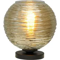 Masterlight Tafellamp Quinto Smoke met gestreept glas