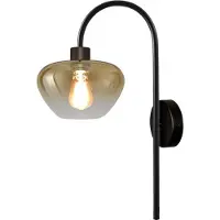 Masterlight Wandlamp Genua zwart met goud glas