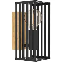 Eglo Wandlamp Cidraz vierkant met hout