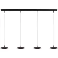 Masterlight 4-lichts hanglamp Scala 130cm zwart nikkel Ø 20cm