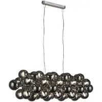 Searchlight Hanglamp Glas Berry Globe 25-lichts zwart met smoke glas