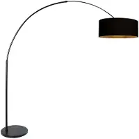 Steinhauer Booglamp - vloerlamp Sparkled Light, dimbaar, zwart, Woon-/ Eetkamer, metaal, Modern, booglamp