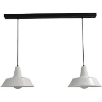 Masterlight Retro witte eettafellamp Industria 2x35