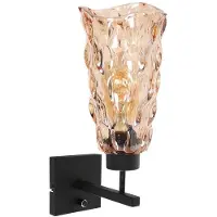 Steinhauer Wandlamp Stang Zwart Met Amber Glas