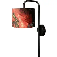 Masterlight Zwarte wandlamp Venus met Flower lampenkap