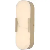 Searchlight Wandlamp Opaline, dimbaar, messing / goud, Badkamer, metaal, Wandlamp