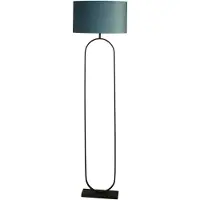 Searchlight Vloerlamp Modish zwart met groen blauwe kap