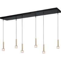 Masterlight 6-lichts hanglamp Fabro led - mat goud