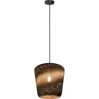 Masterlight Zwarte hanglamp Carta Moody Ø 34cm Think Paper kap