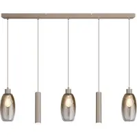 Masterlight Glazen hanglamp Olive 3x Ø 12,5cm - 2x Run pendel - zand