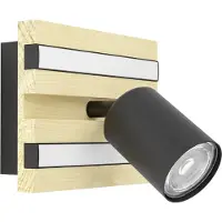 Stars of Light Wandlamp enkel Gesteira zwart met hout