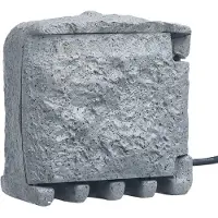 vidaXL Tuinstopcontact 4 ingangen waterbestendig polyresin grijs