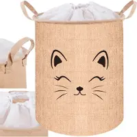 Kruzzel Speelgoedmand - beige - 35L - 32 x 43 cm - opbergmand - speelgoedkist - organizer