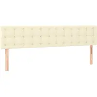 vidaXL Hoofdborden 200x5x78/88 cm kunstleer crèmekleurig