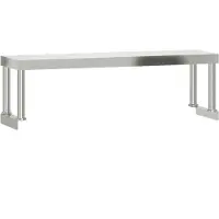 vidaXL Verhoging voor werktafel 110x30x35 cm roestvrij staal