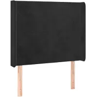 vidaXL Hoofdbord met randen 93x16x118/128 cm fluweel zwart