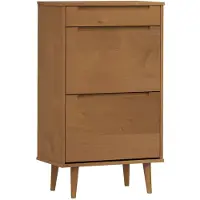 vidaXL Schoenenkast MOLDE 59,5x35x103 cm massief grenenhout bruin