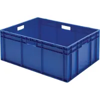 LA-KA-PE Transportstapelbak | L800xB600xH320mm | rood PP handgreepopening | zijwanden gesloten | 1 stuk - TK800/320-0 ROT