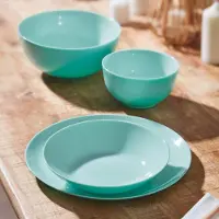 Luminarc Borden, serveerplaten, dessertborden, diner service , servies van gehard glas DIWALI, serviesset, turquoise