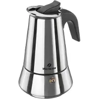 Westmark espressokoker, geschikt voor 6 espresso's, geschikt voor inductiekookplaten, roestvrij staal, serie Brasilia Plus, zilver/zwart, artikelnummer 24682260