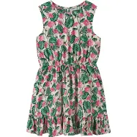 Name it Jurk 'Vinaya' donkergroen / pink / wit