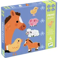 Djeco Puzzel - 3,4, 5 en 6 Bakstenen - Boederijdieren - - OneSize - Puzzels