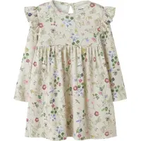 Name it Jurk beige gemêleerd / groen / sering / rosa