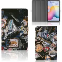 B2Ctelecom Samsung Galaxy Tab S6 Lite | S6 Lite (2022) Tablet Hoesje met foto Badges