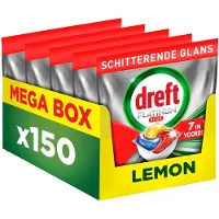 Dreft Platinum Plus Vaatwastabletten Citroen - Anti-Dofheidstechnologie - 5 x30 stuks