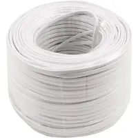 S-Impuls Telefoonkabel 4-aderig op rol | CCA (AWG30) | plat | wit | 100 meter