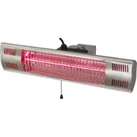 Silva Homeline 510021, Infrarood elektrische verwarming, Koolstofvezel, IP55, Geschikt voor binnen- en buitengebruik, Zilver, 1500 W