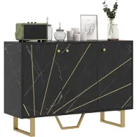 HOMCOM Dressoir - Spaanplaat - 107x35x75cm - Zwart