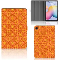 B2Ctelecom Book Case voor Samsung Galaxy Tab S6 Lite | S6 Lite (2022) Tablet Hoes Batik Oranje