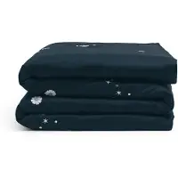 Yumeko Kinderdekbedovertrek Katoensatijn 100x135 Blauw - Eco, Bio & Fairtrade