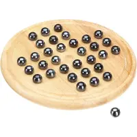 Philos Solitaire - Houten bordspel met glazen knikkers - Vanaf 8 jaar