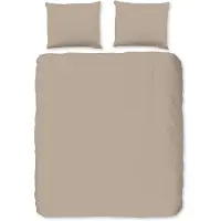 Muller Textil Good Morning Dekbedovertrek "Uni" - Bruin - (240x220 cm) - 100% Katoen