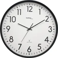 Technoline WT 8998 - Wandklok - Analoog - Rond - Kunststof Raam - Radiogestuurde tijdsaanduiding - Cijfers - Zwart - Wit - ∅ 50,5 cm