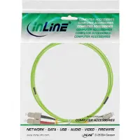 InLine - Cordon de raccordement - LC multi-mode (M) pour SC multi-mode (M) - 15 m - fibre optique - duplex - 50 / 125 microns - OM5 - sans halogène - vert