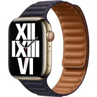 Apple Leather Link bandje voor de Watch | 38/40/41/42 mm - Maat S/M - Ink