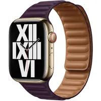 Apple Leather Link bandje voor de Watch | 38/40/41/42 mm - Maat S/M - Dark Cherry